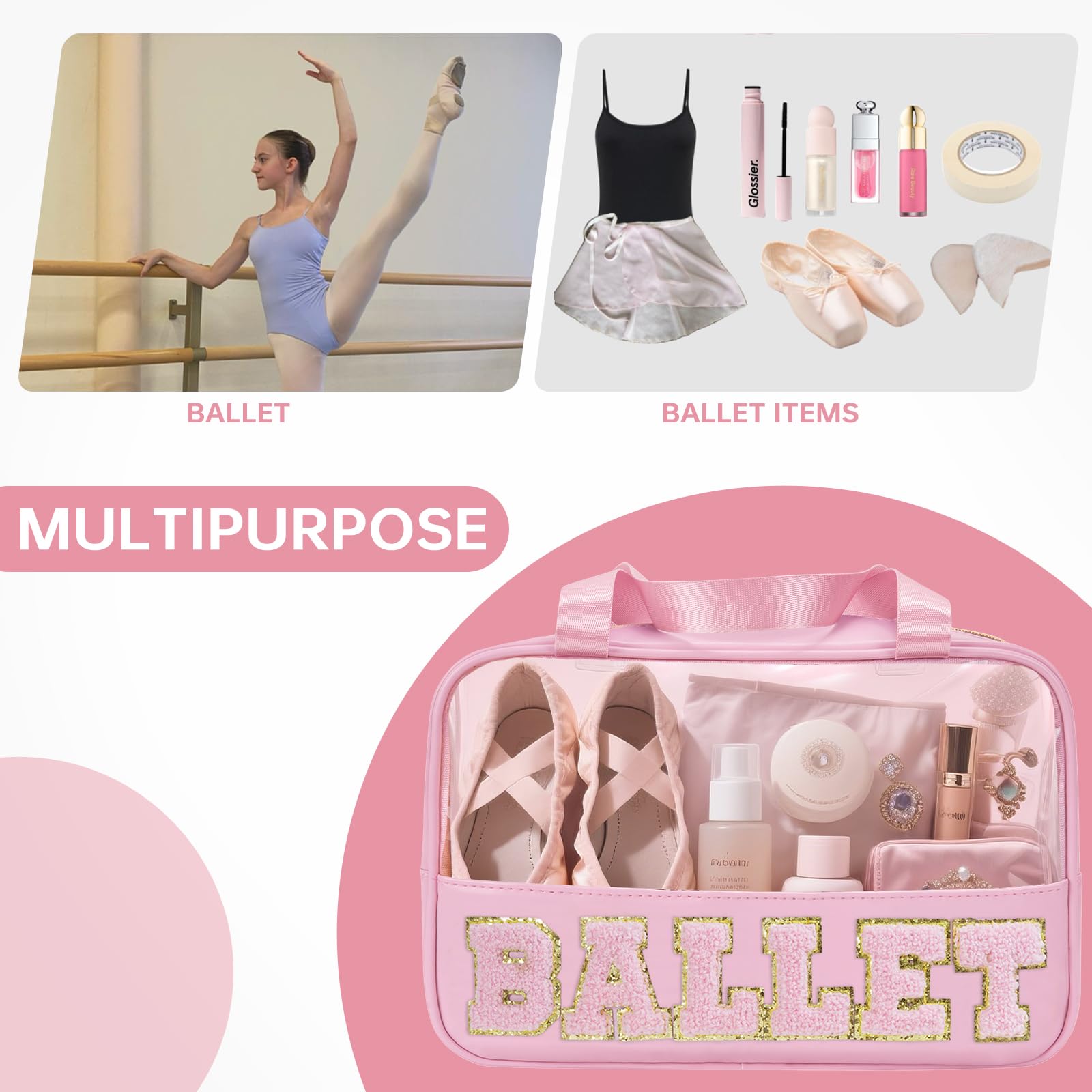 Pochette maquillage Burskit transparente: rangement pratique et clair.