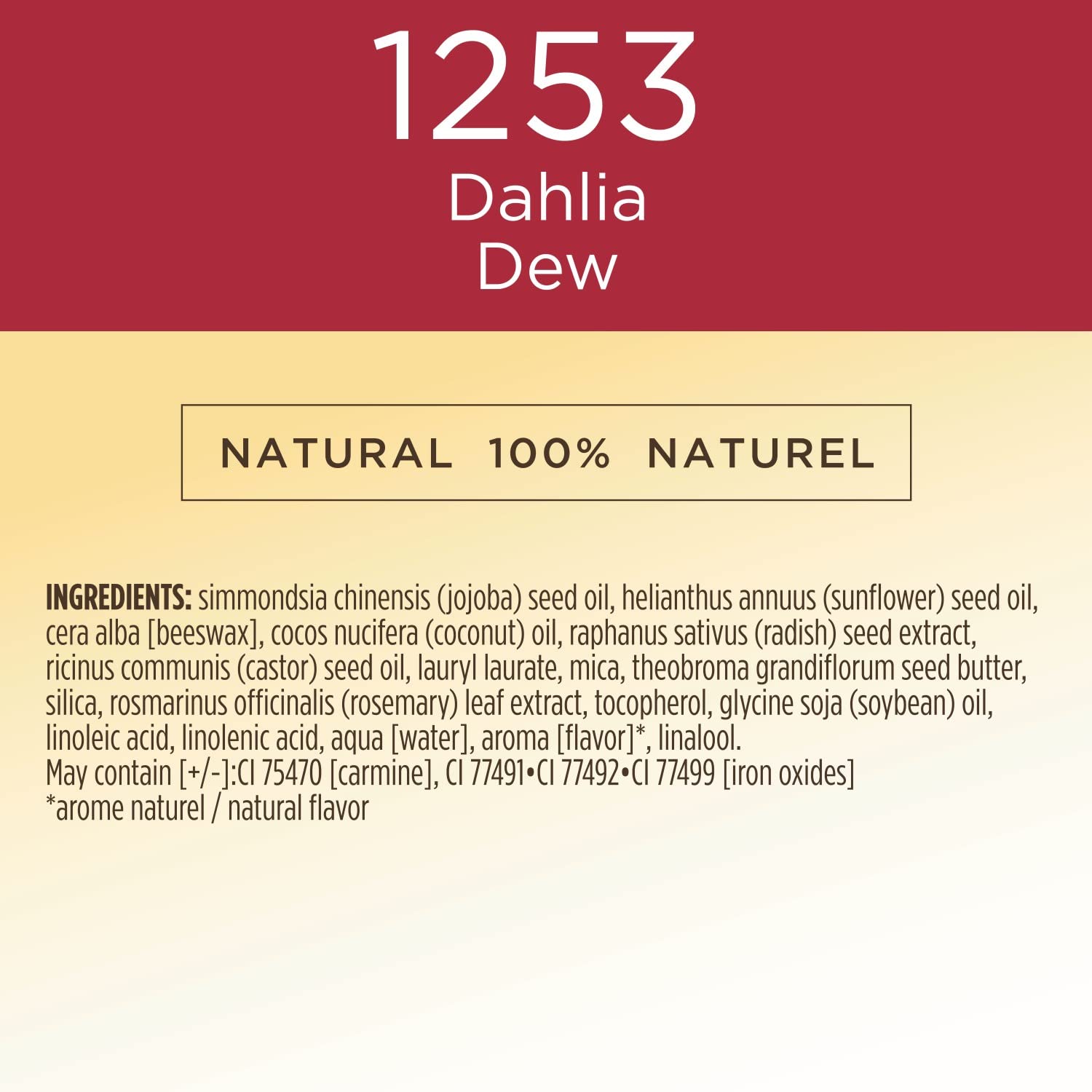 Burts Bees All Aglow Dahlia Dew: teinte rouge éclatante pour lèvres et joues.