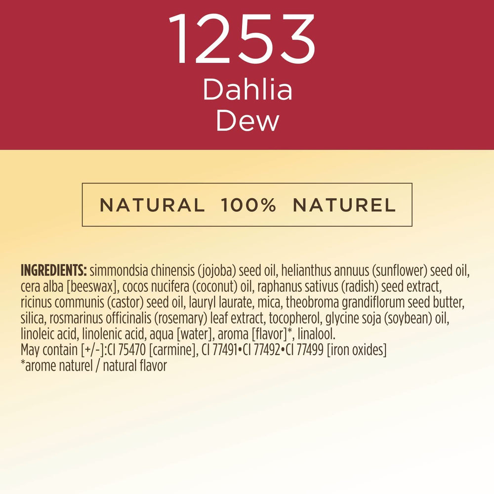 Burts Bees All Aglow Dahlia Dew: teinte rouge éclatante pour lèvres et joues.