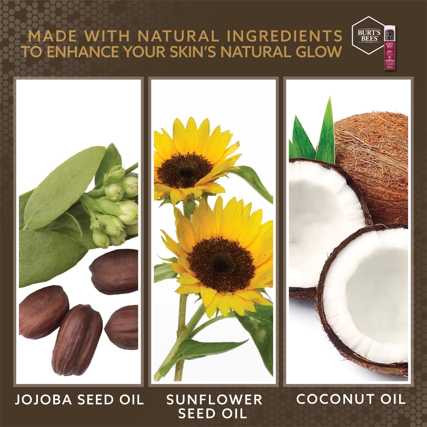 Burts Bees All Aglow Dahlia Dew: ingrédients jojoba et coco pour nourrir.