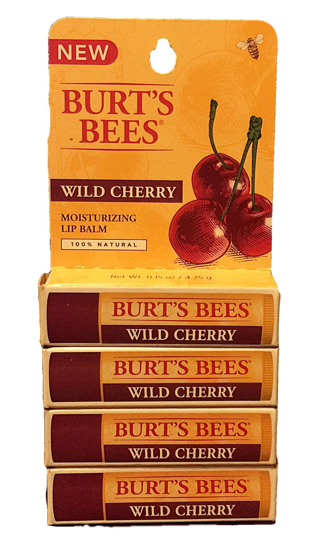 Burt's Bees baume à lèvres cerise sauvage hydrate et nourrit durablement les lèvres