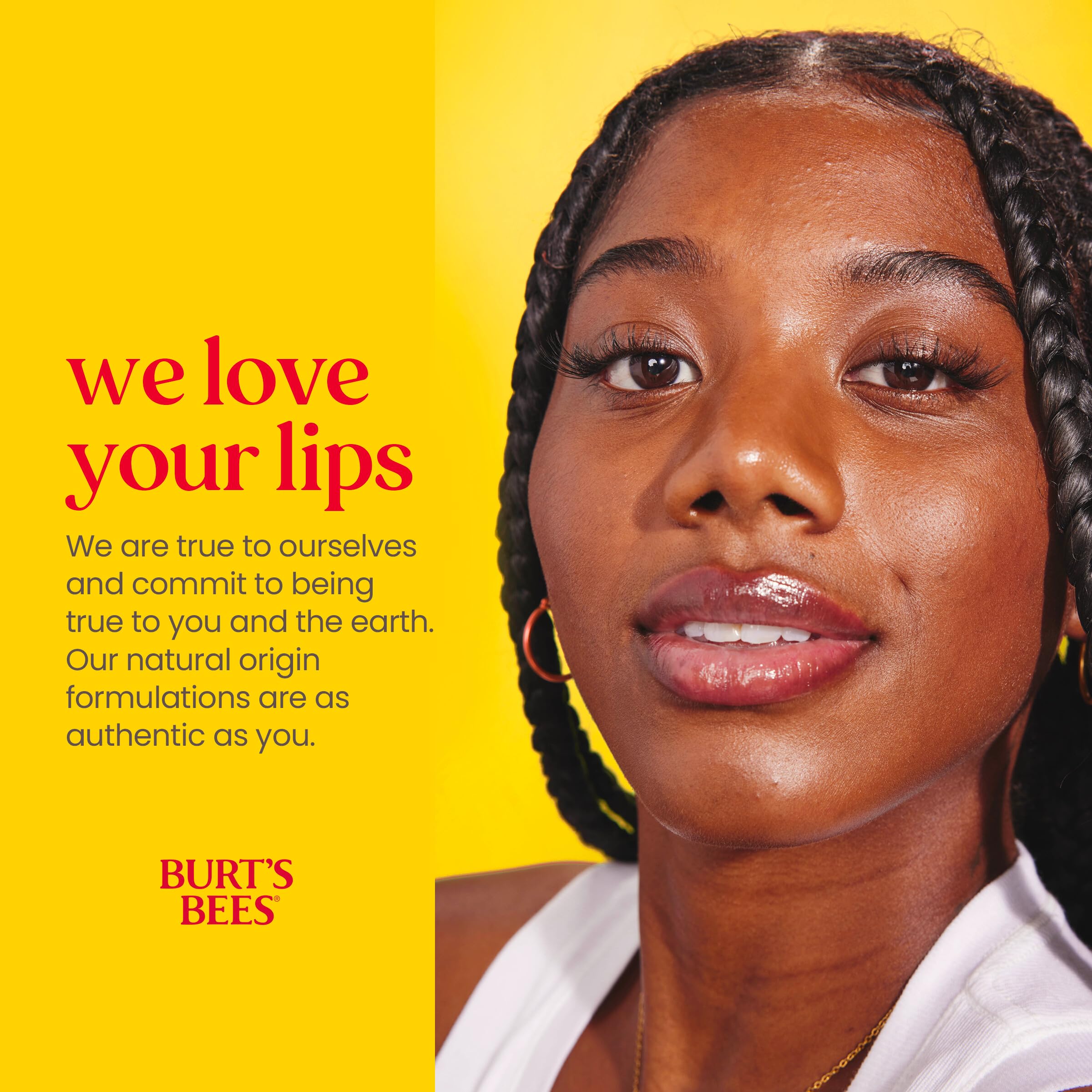 Format compact Burt's Bees, idéal pour poche ou sac.
