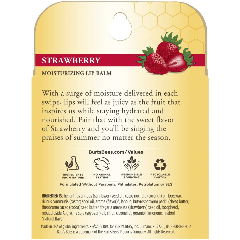 Application facile du baume Burt's Bees fraise — glisse douce et pratiques retouches