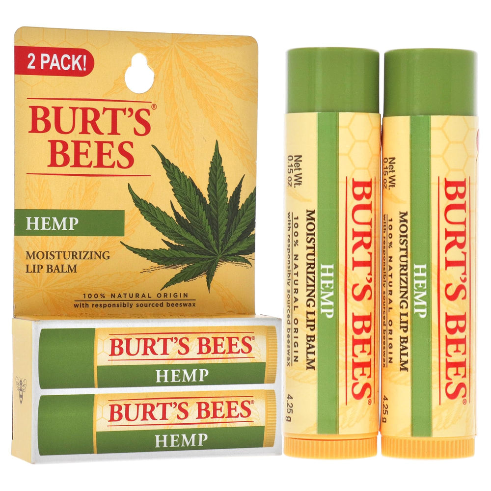 Application facile sur les lèvres, résultat confortable et rapide avec Burt's Bees chanvre.