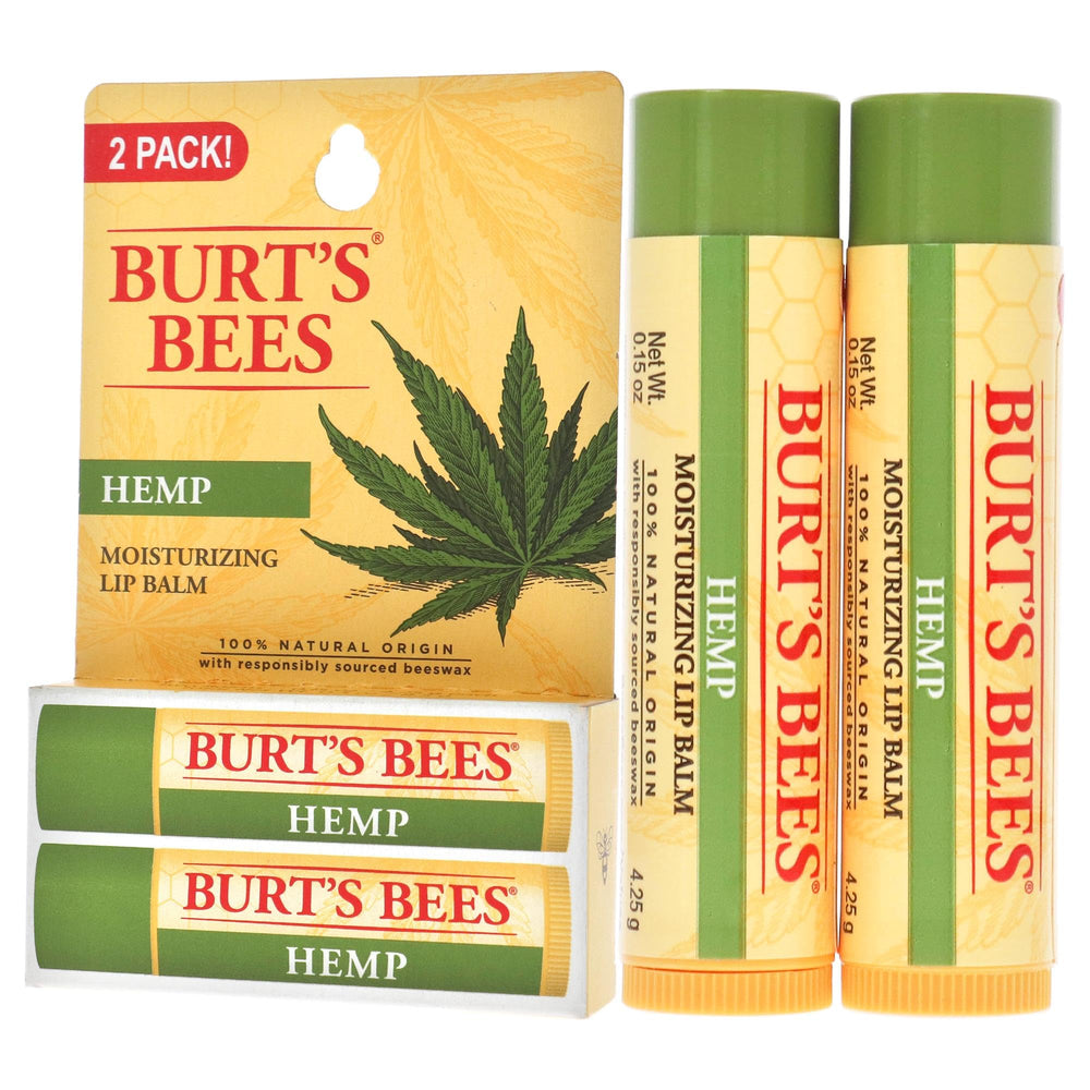 Emballage simple et pratique mettant en valeur Burt's Bees chanvre pour les voyages.