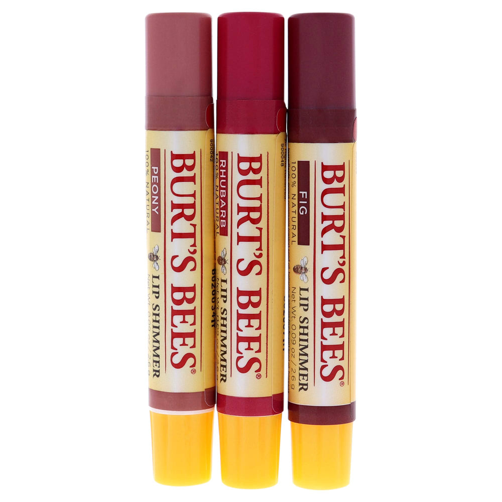 Burts Bees Brillance Lèvres Rhubarb, échantillon : couleur audacieuse et soin nourrissant.
