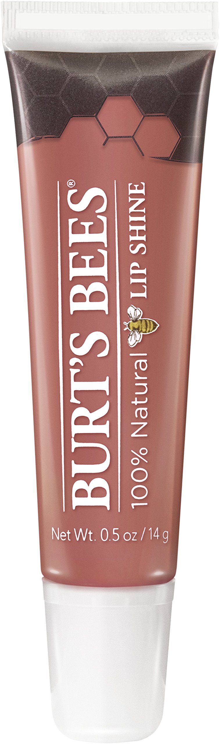 Brillant à lèvres Burt's Bees Peachy dans un tube pour un éclat naturel et hydratant.