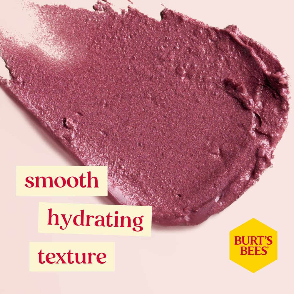 Burt's Bees Brillant à lèvres prune, applicateur fluide pour un fini brillant et hydratant.