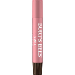 Burt's Bees Lèvres scintillantes Pivoine coffret swatch rosé lumineux et hydratant.