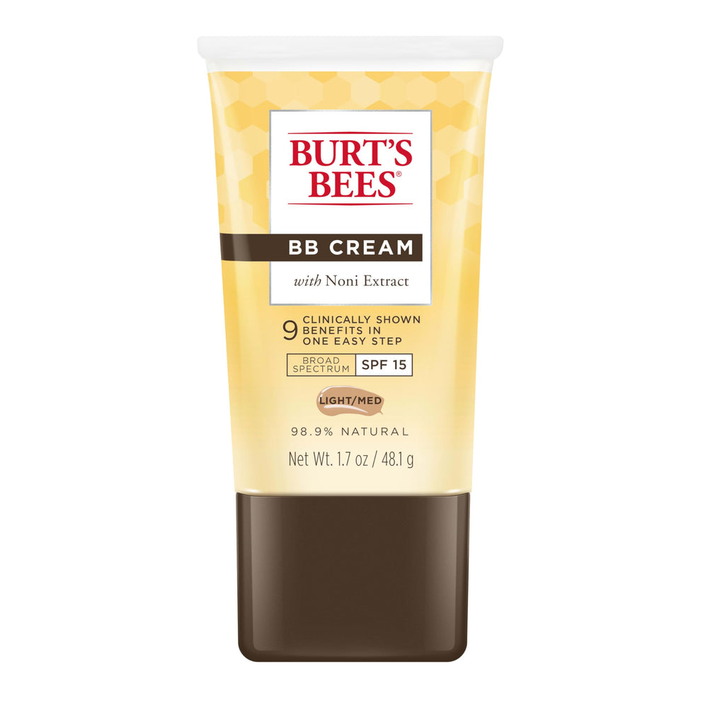 Burt's Bees BB Cream SPF15 dans le tube pour hydratation légère et protection solaire.