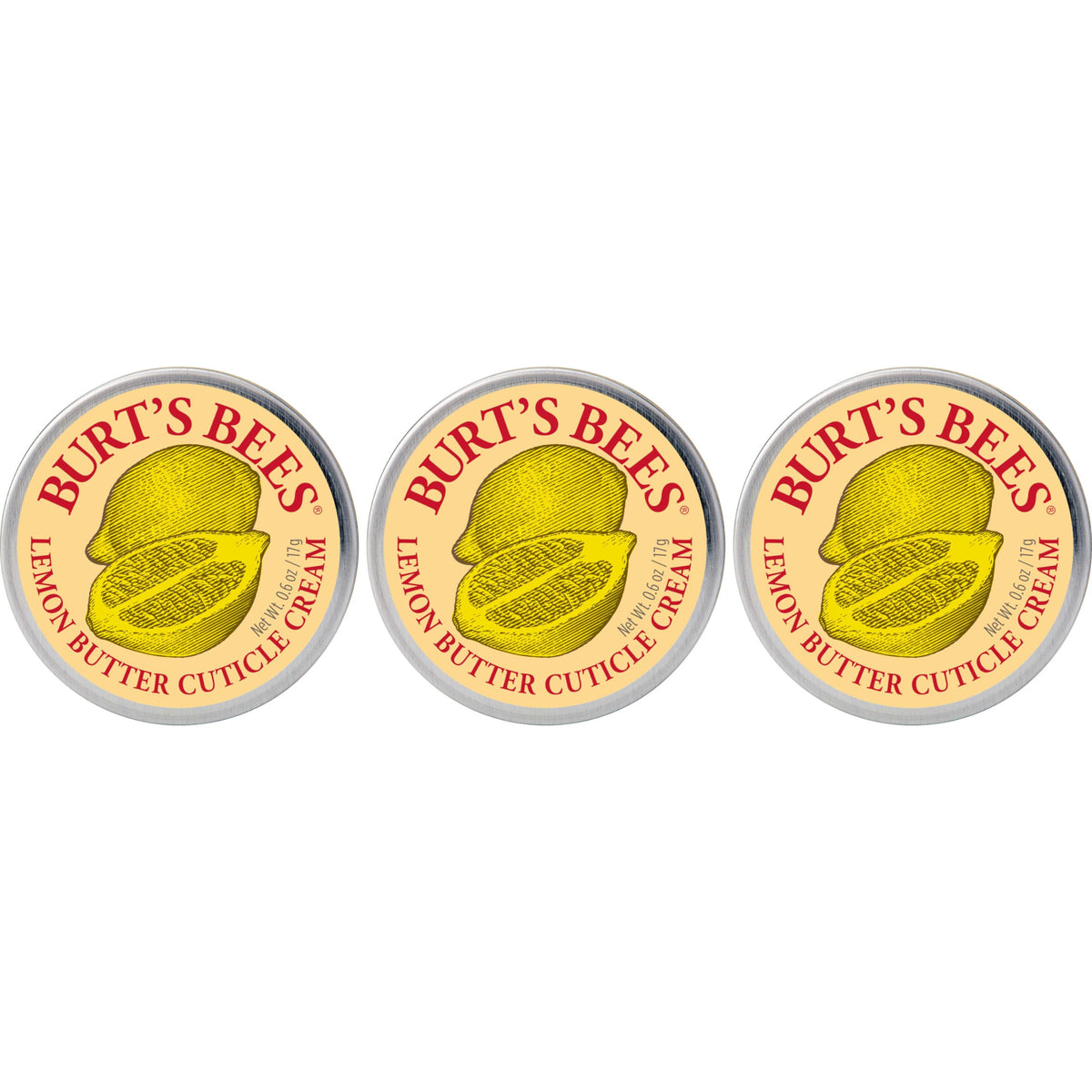 Crème cuticule Burt's Bees citron en pot pour nourrir les cuticules.