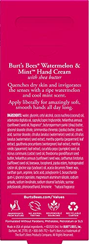 Application facile Burt's Bees Melon Menthe, absorption rapide et agréable.