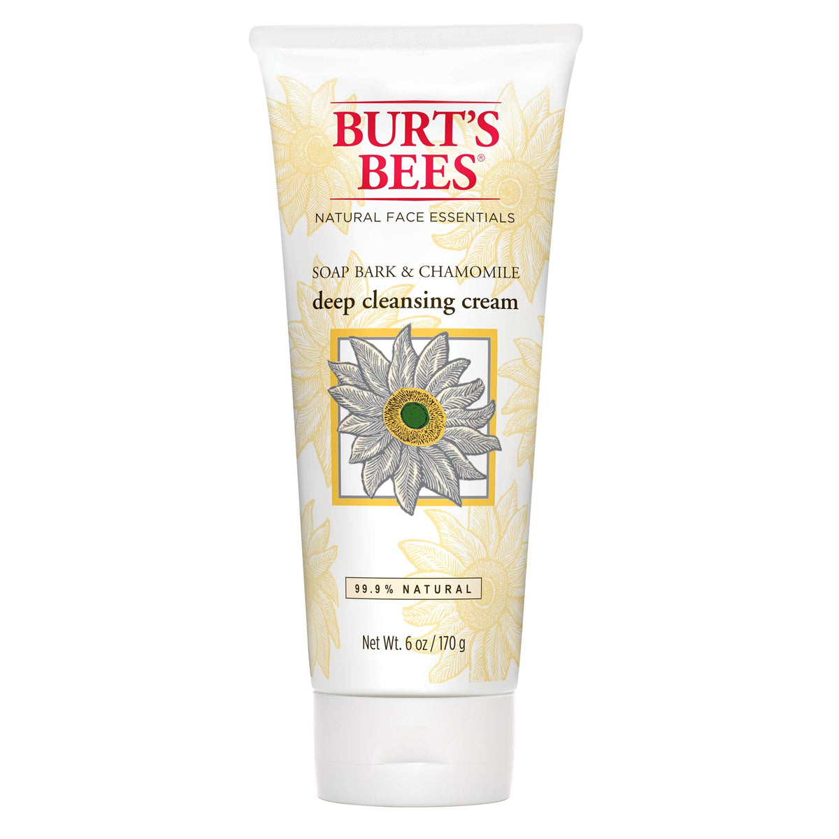 Burt's Bees crème-nettoyante-profonde à l'écorce-de-savon et camomille, apaise et purifie la peau.