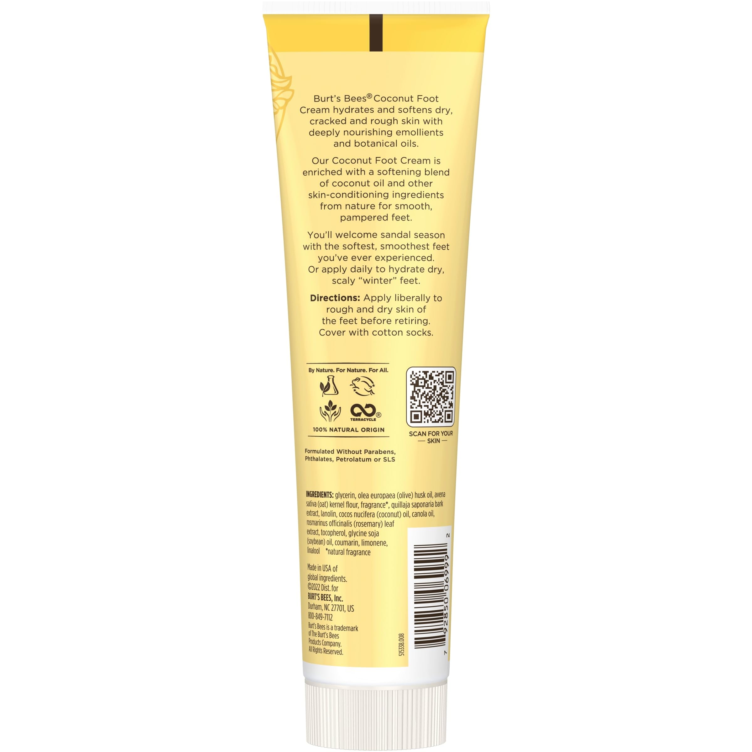 Crème-pieds Burt's Bees: fraîcheur naturelle avec romarin et menthe.