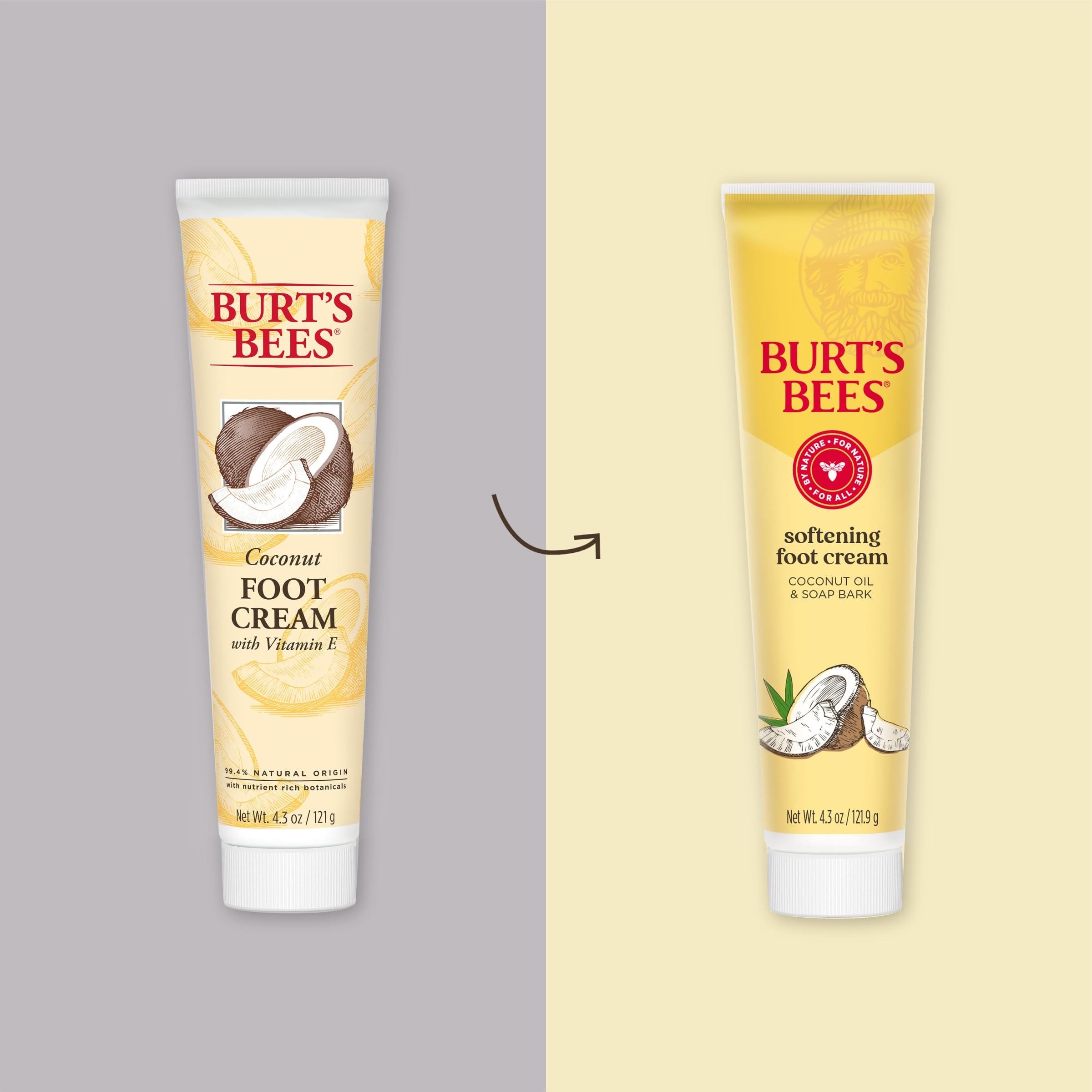 Crème-pieds Burt's Bees: texture nourrissante enrichie avec romarin et menthe.