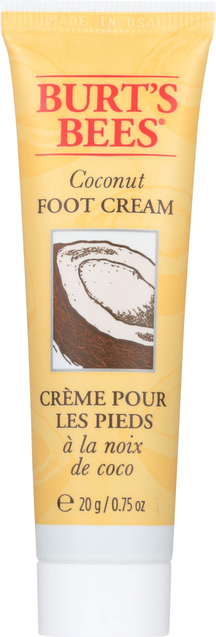 Burts Bees Crème Pieds Noix de Coco, pot fermé, hydratation douce.