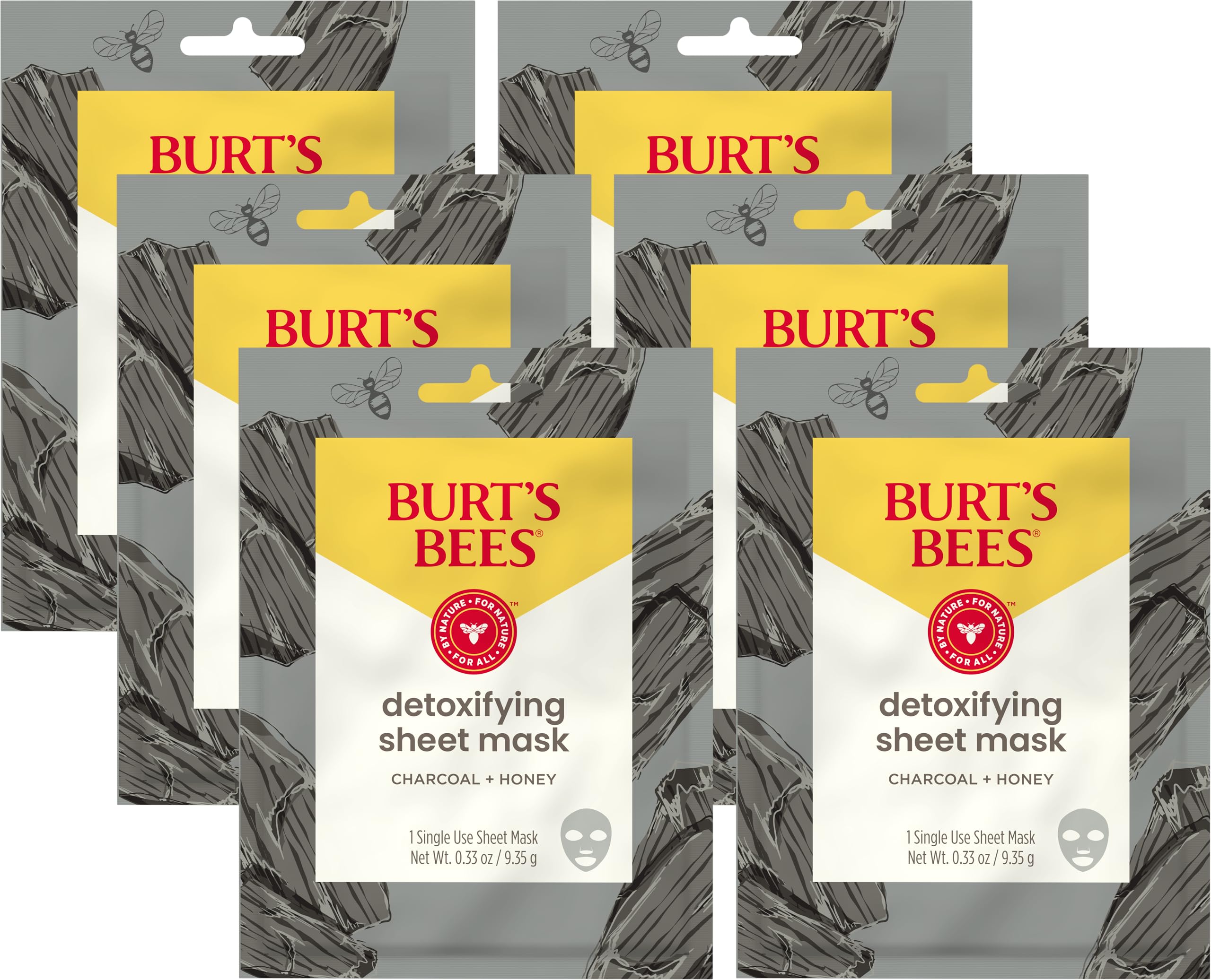 Burt's Bees Détox Charbon Masque emballage visible et prêt à l'emploi