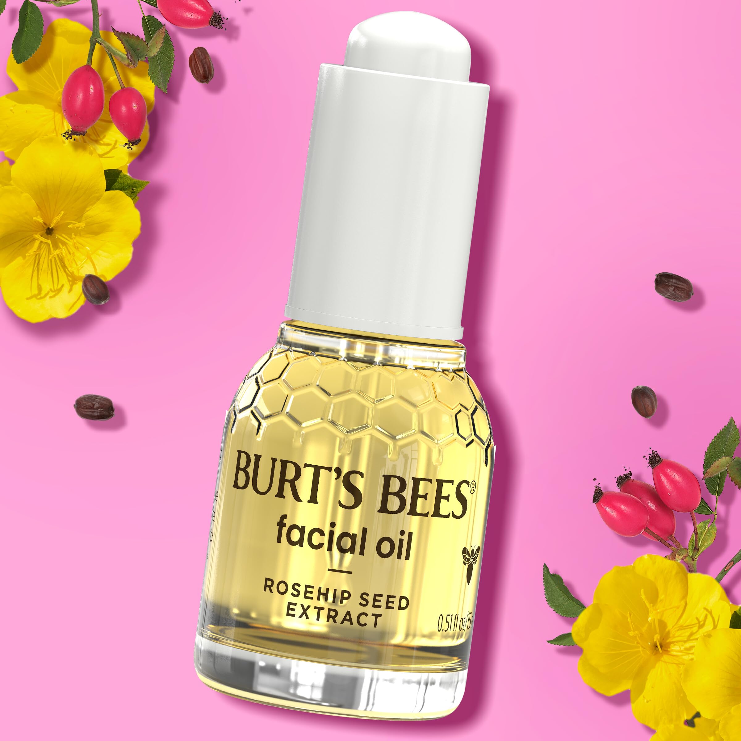 Hydratation tout au long de la journée grâce à Burt's Bees Huile Visage.