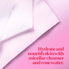 Lingettes visage Burt’s Bees micellaires eau de rose nettoient et hydratent.