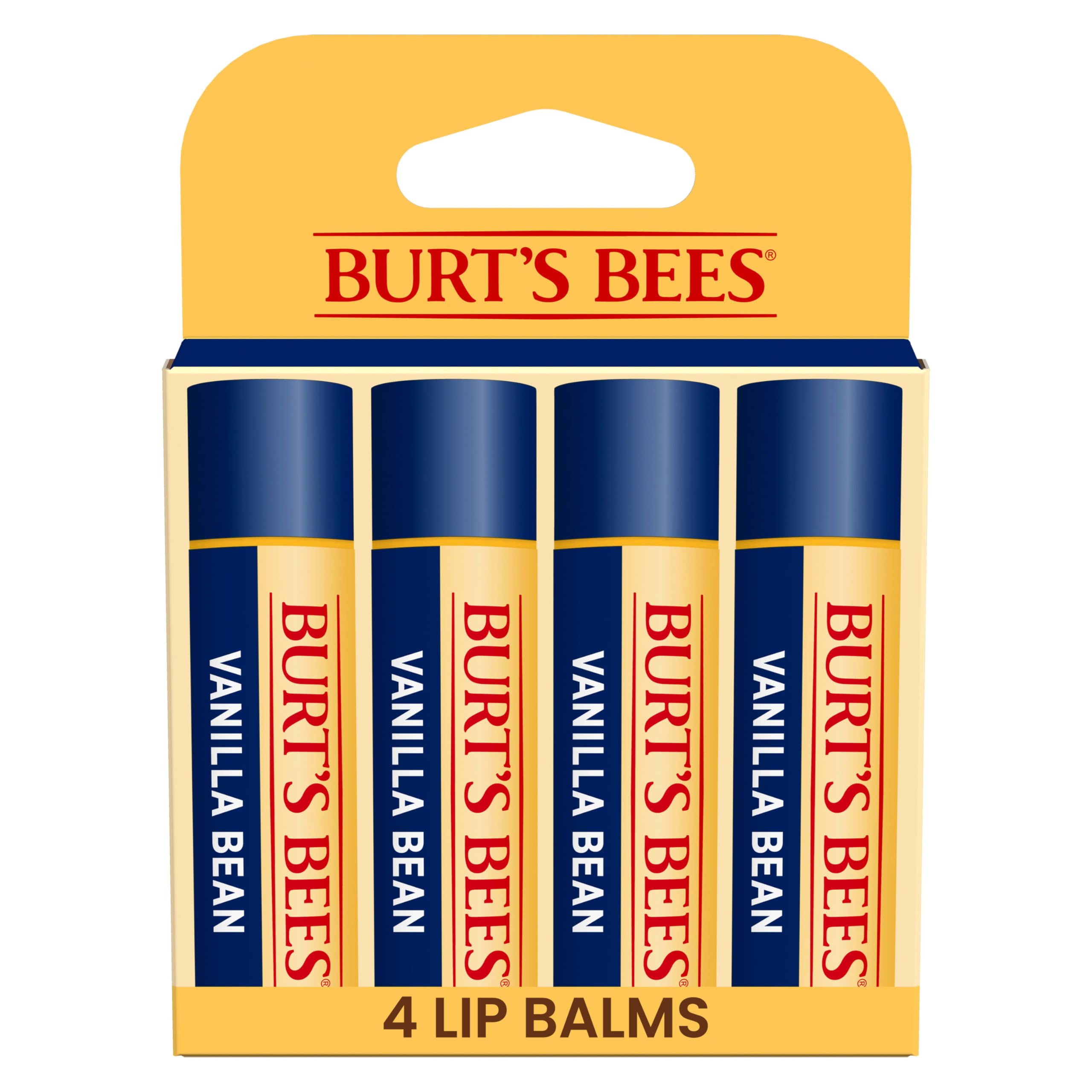 Baume Burt's Bees Vanille – tube: hydratation durable pour lèvres sèches.