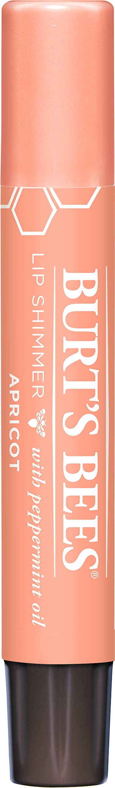 Lip Shimmer Burt's Bees abricot - échantillon: swatch lumineux et discret.
