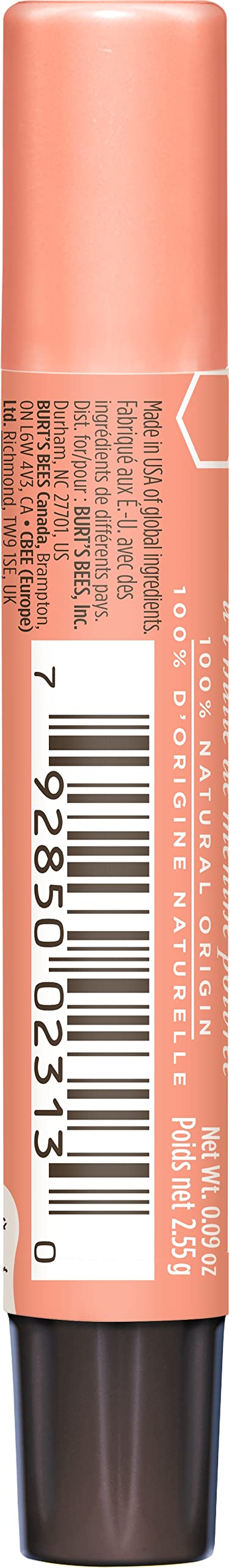 Burt's Bees Lip Shimmer abricot - sur les lèvres: texture douce et couleur subtile.