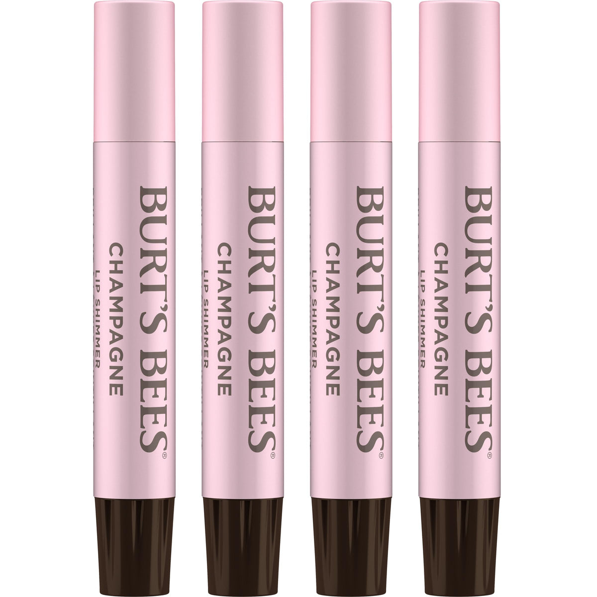 Lip Shimmer Champagne de Burt’s Bees emballage brillant, idée cadeau glamour.