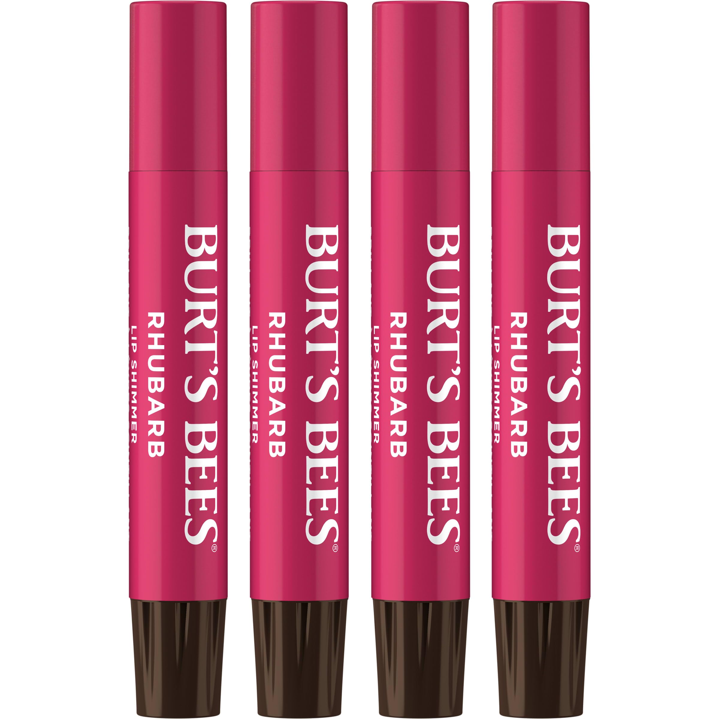 Burt's Bees Lip Shimmer Rhubarb emballage lumineux prêt à offrir.
