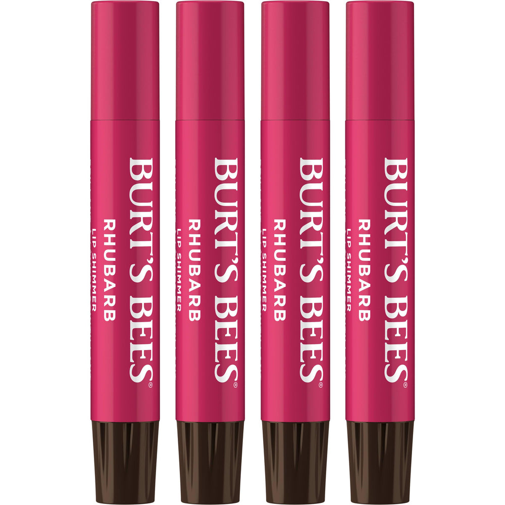 Burt's Bees Lip Shimmer Rhubarb emballage lumineux prêt à offrir.