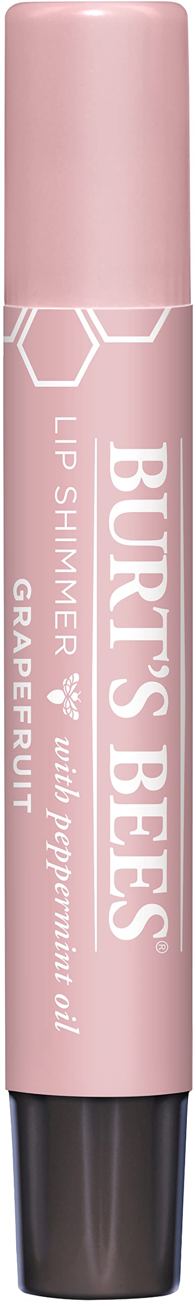 Burt's Bees Lip Shimmer teinte pamplemousse, effet frais grâce à la menthe poivrée.