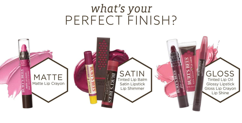 Burt's Bees Lip Shine Spontanéité — cire d'abeille nourrissante pour lèvres sèches.