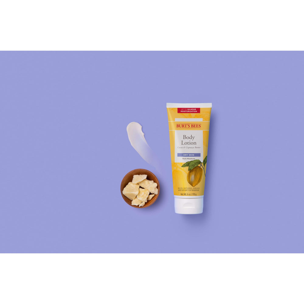 Lotion Burt's Bees après douche confort — hydratation durable pour zones sèches.