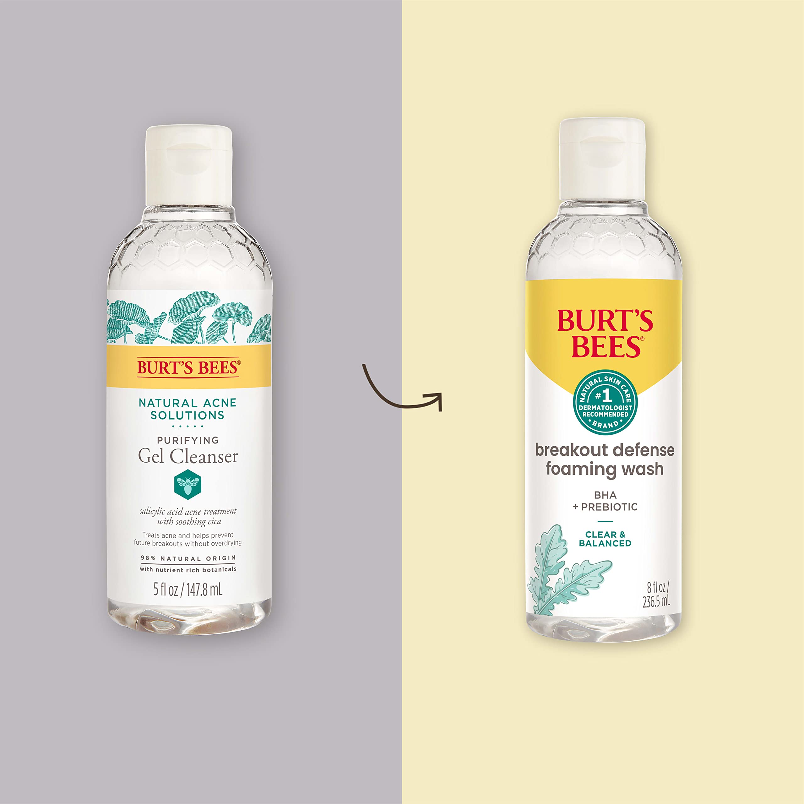 Frottement de la mousse Burt's Bees Defense montrant l’effet nettoyant.