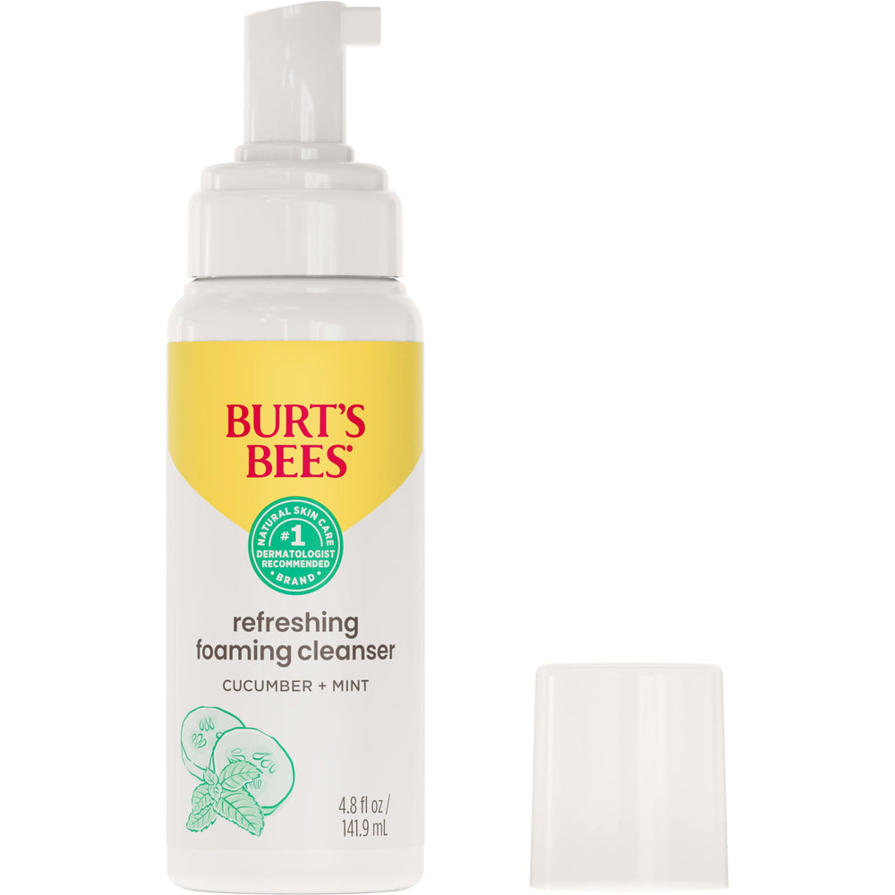 Burt's Bees Nettoyant Mousse Visage Concombre Menthe – bouteille pratique, nettoie en douceur.