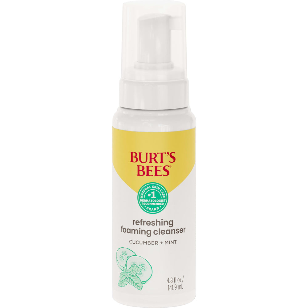 Burt's Bees Nettoyant Mousse Visage Concombre Menthe – parfum frais après lavage.