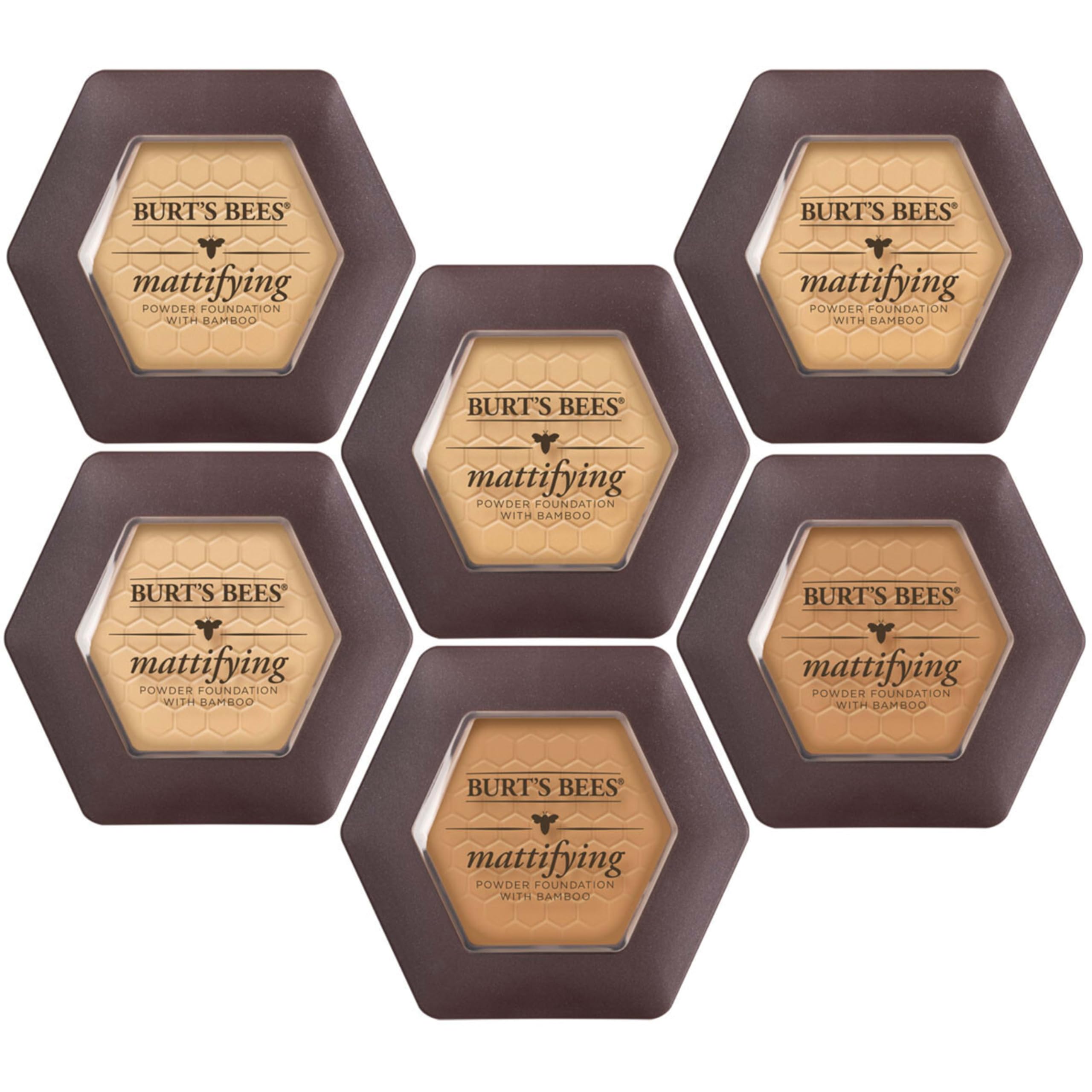 Burts Bees Poudre Matte Sable - applicateur et miroir intégrés pour une application précise.