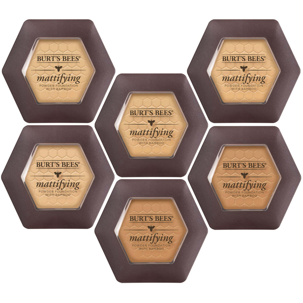Burts Bees Poudre Matte Sable - applicateur et miroir intégrés pour une application précise.