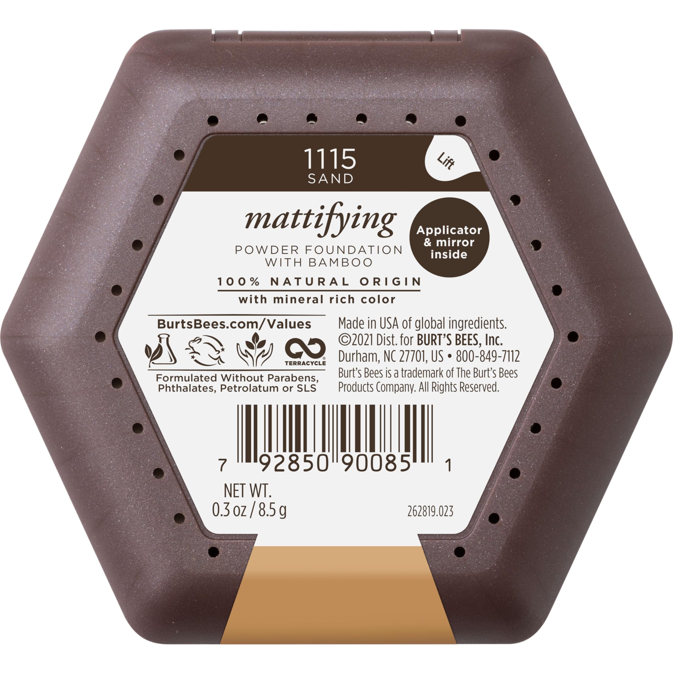 Burts Bees Poudre Matte Sable - contient du bambou pour lisser et unifier le teint.