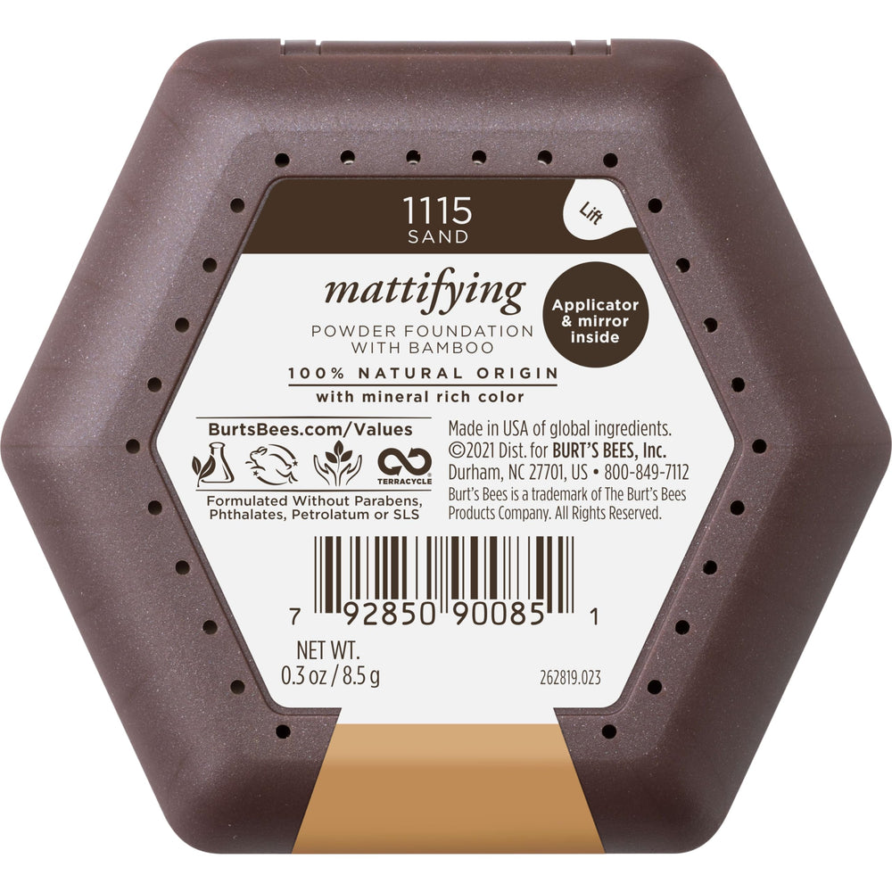Burts Bees Poudre Matte Sable - contient du bambou pour lisser et unifier le teint.