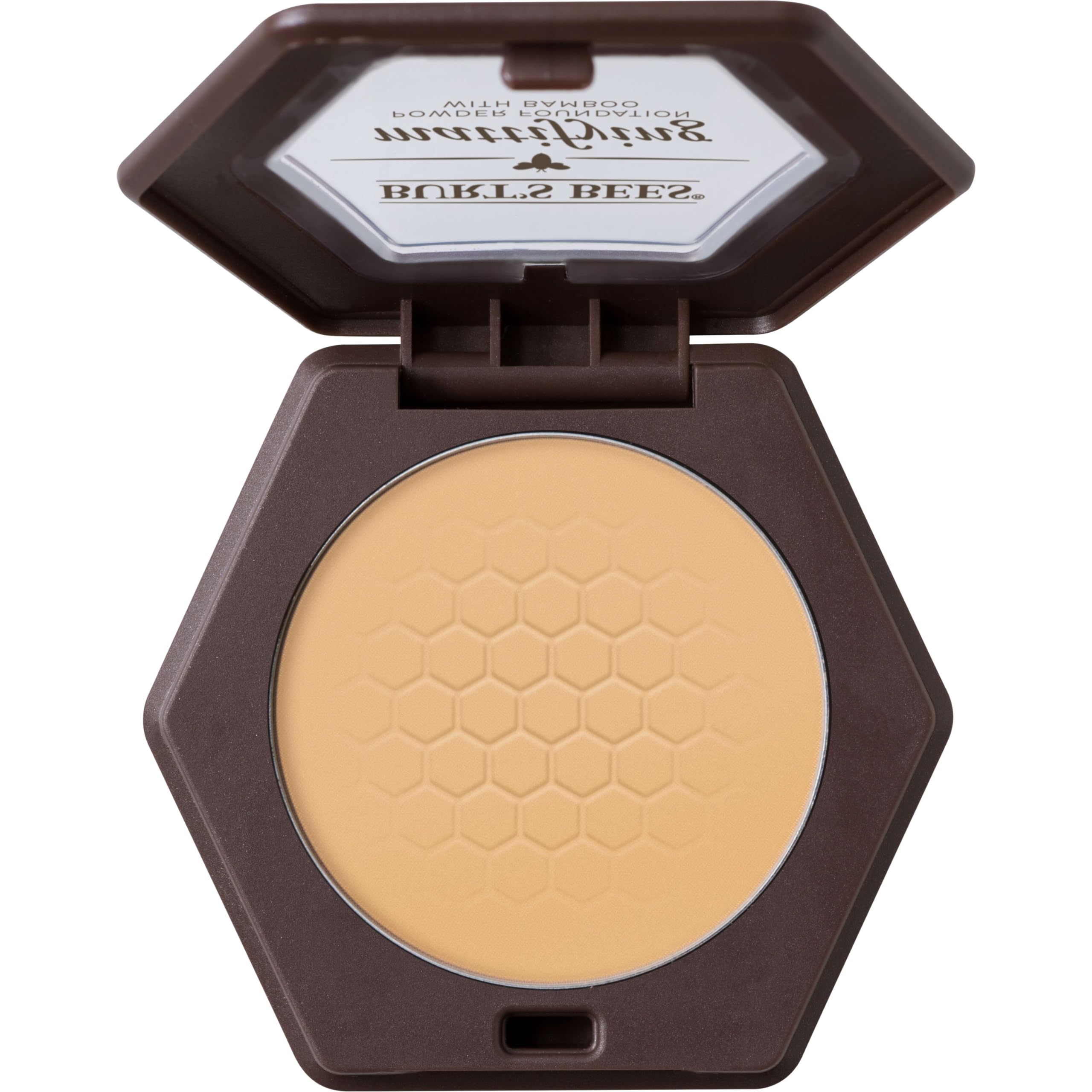 Burts Bees Poudre Matte Sable - flacon visible, fini mat durable pour teint sans brillance.