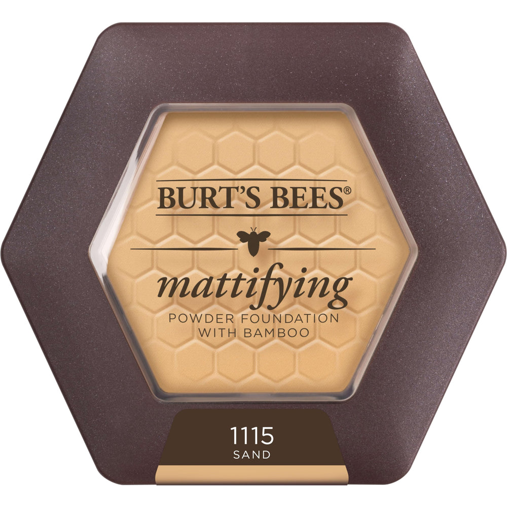 Burts Bees Poudre Matte Sable - disponible en six teintes pour divers tons de peau.