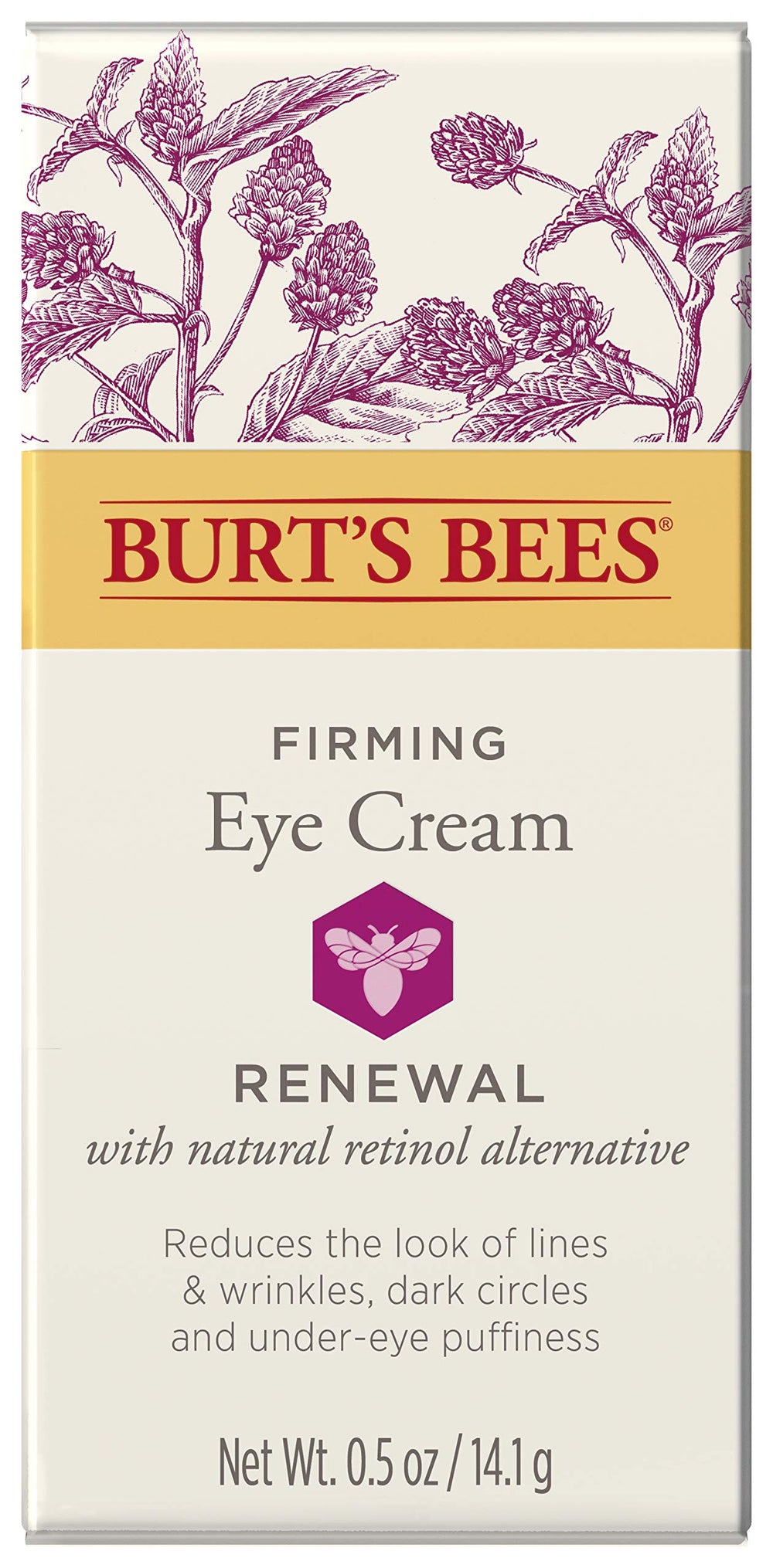 Rituel beauté Burt's Bees Renewal autour du regard.