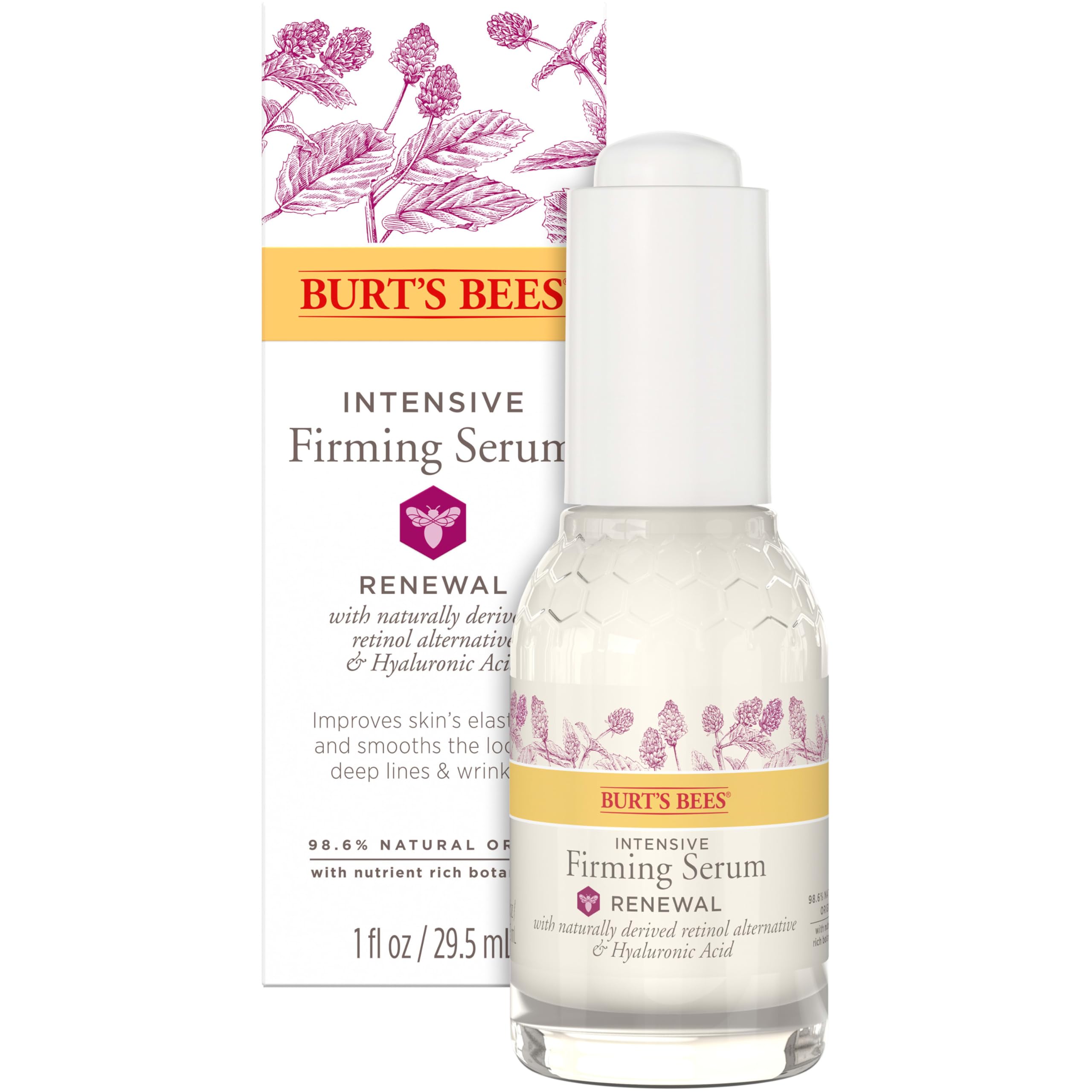 Sérum Renewal Burt's Bees, bouteille 1oz, améliore l'élasticité et raffermit la peau