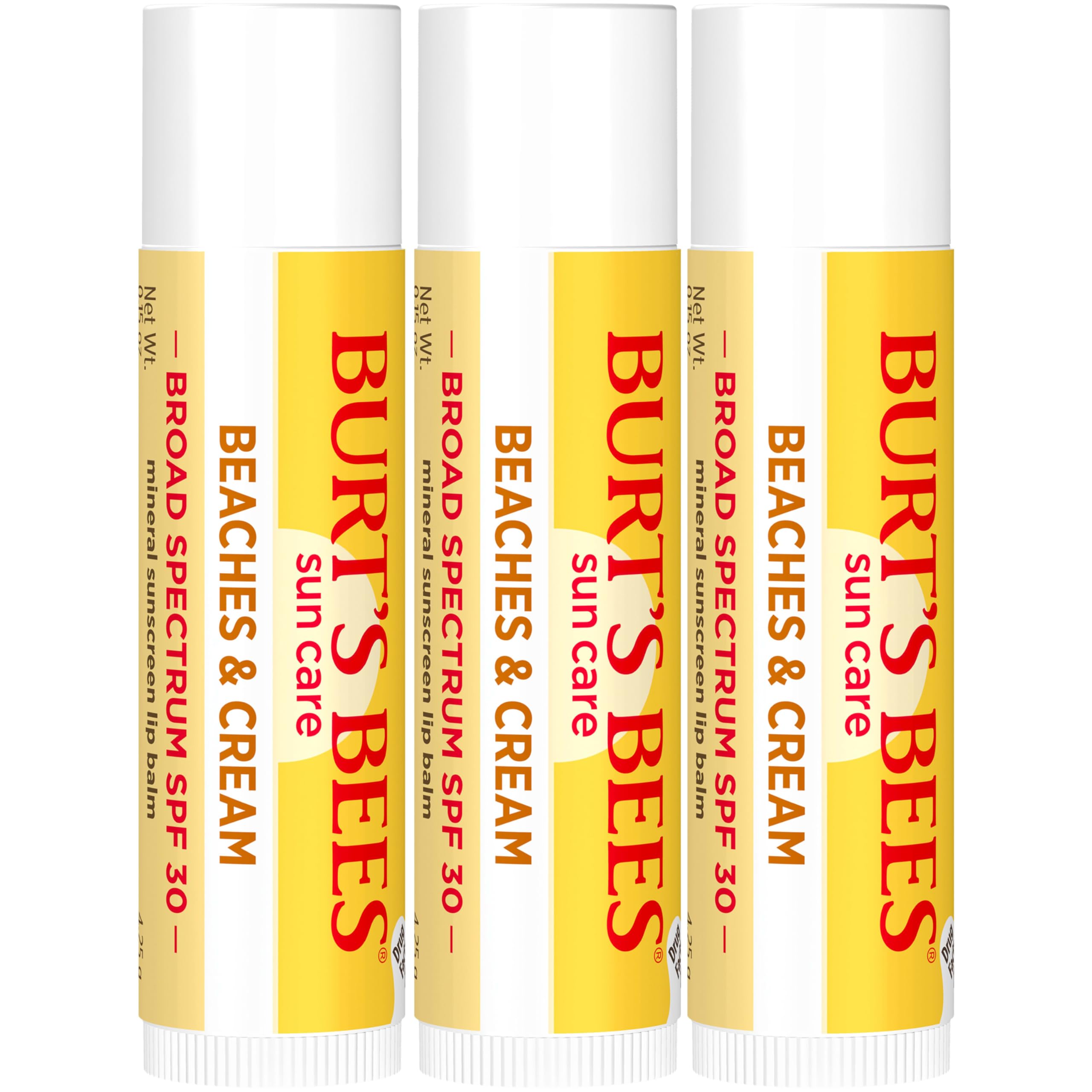 Natural-origin Burt's Bees lip balm highlighting clean ingredients.