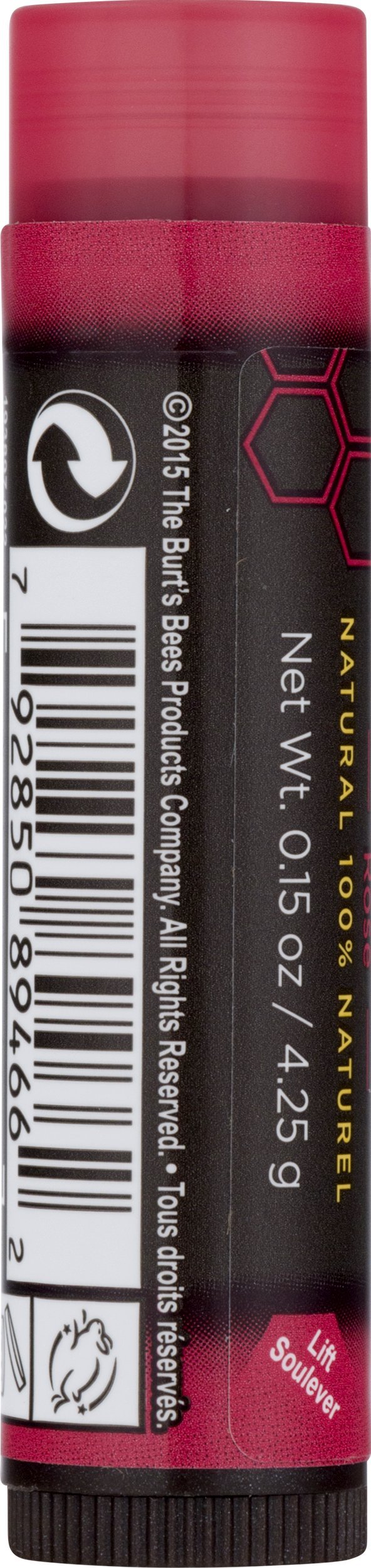 Nuance rose et texture lisse pour le baume Burt's Bees.