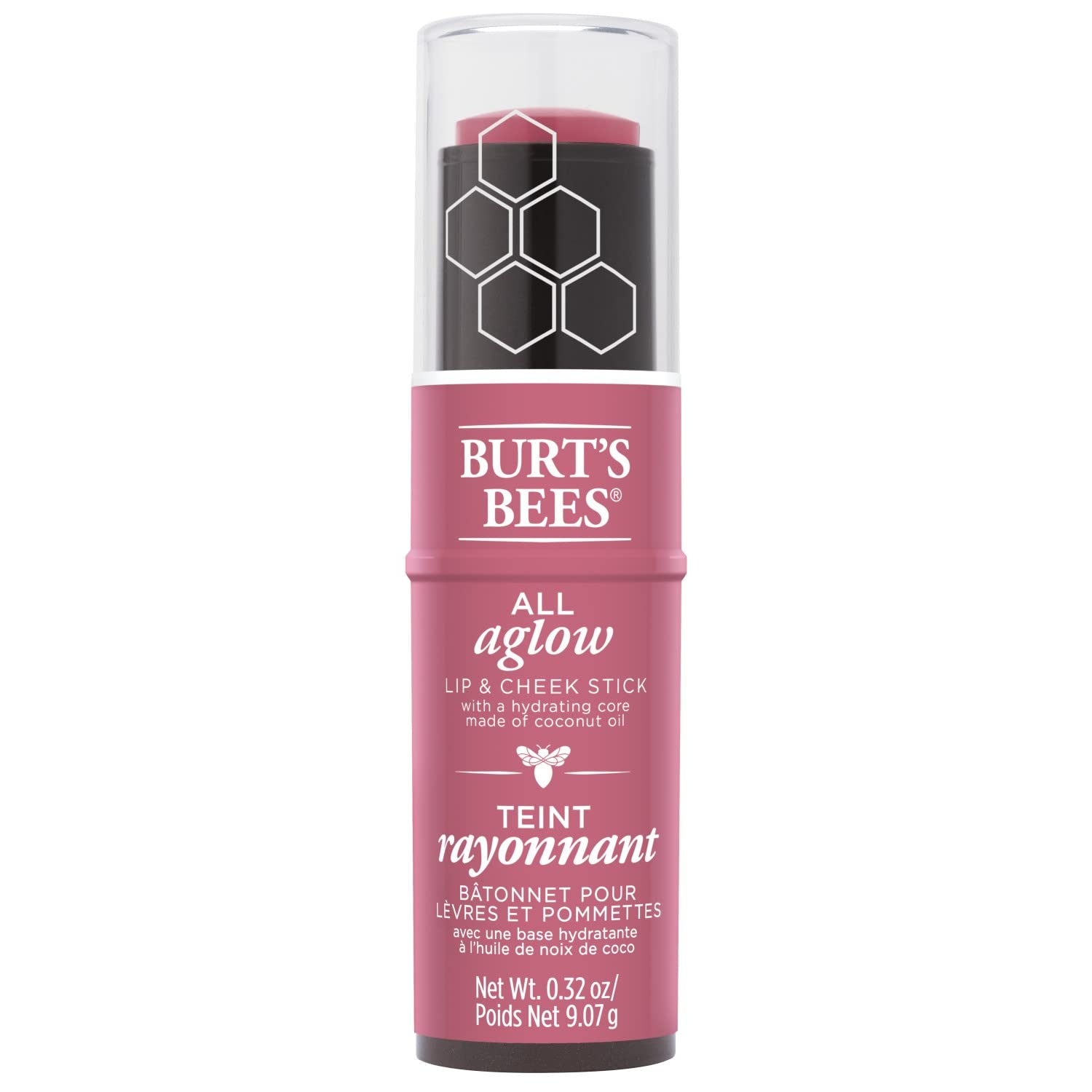 Texture hydratante et cœur coco du Burt's Bees All Aglow.
