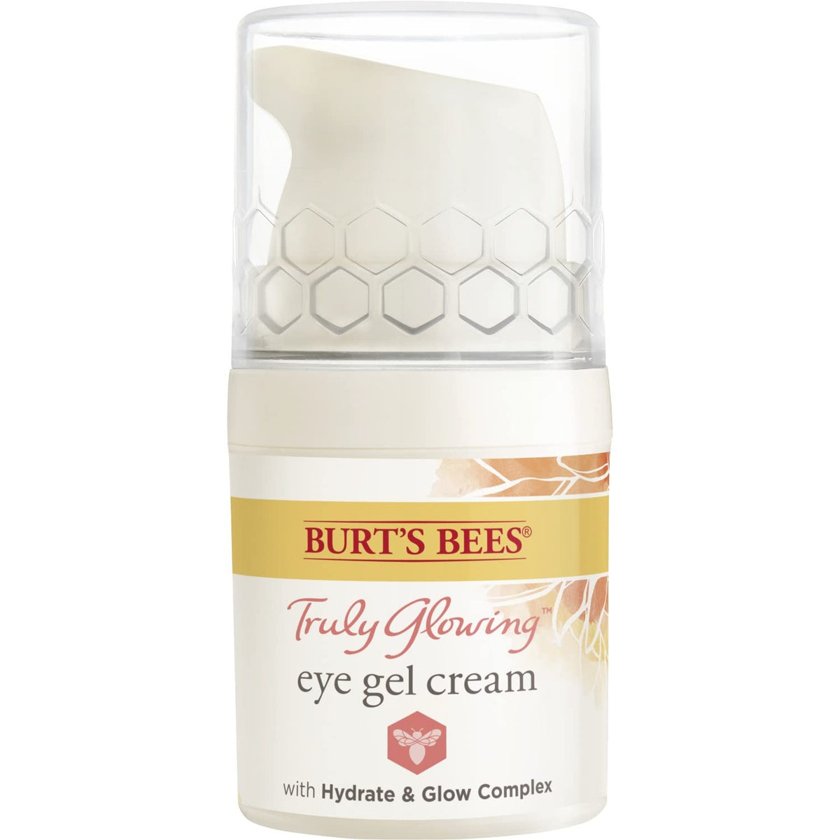 Burt's Bees Truly Glowing Eye Gel: bouteille 0,5 oz prête pour hydratation ciblée.