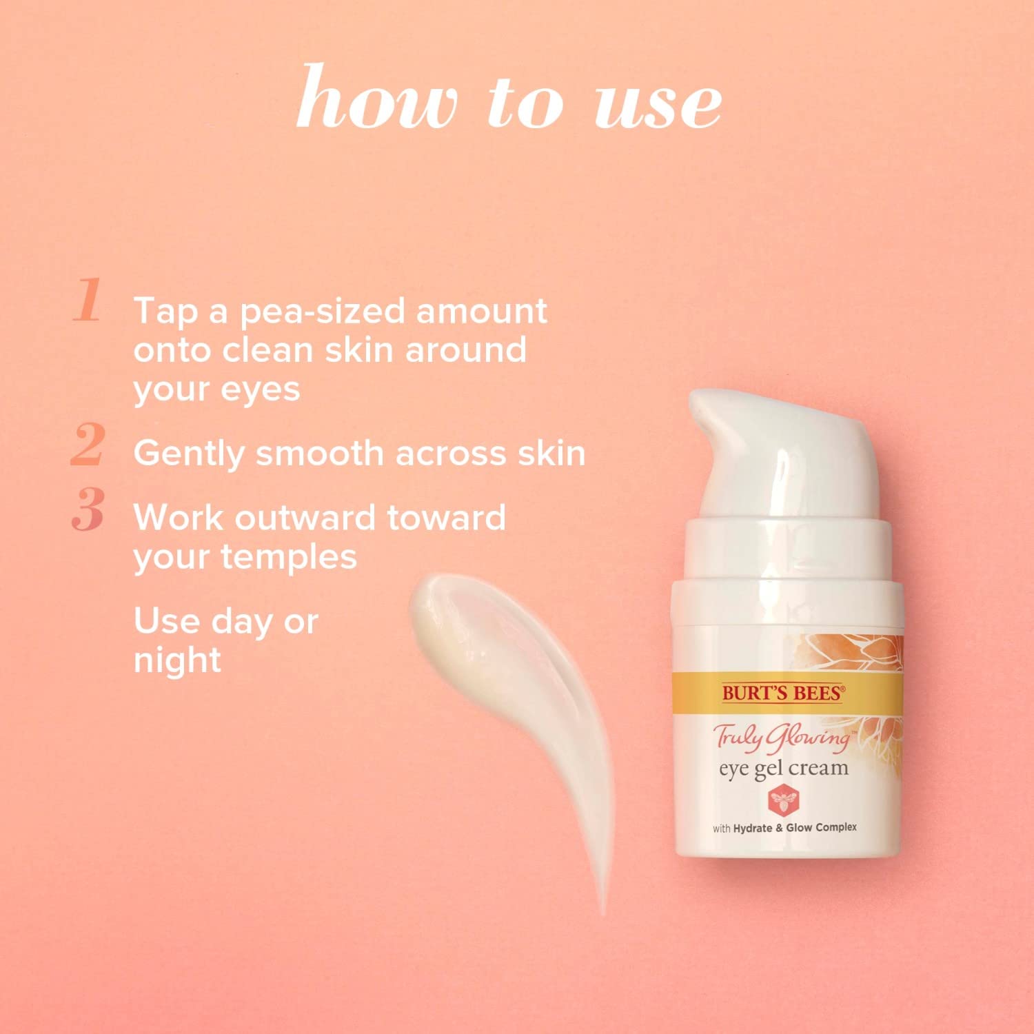 Produit adapté aux peaux sensibles Burt's Bees Truly Glowing Eye Gel.