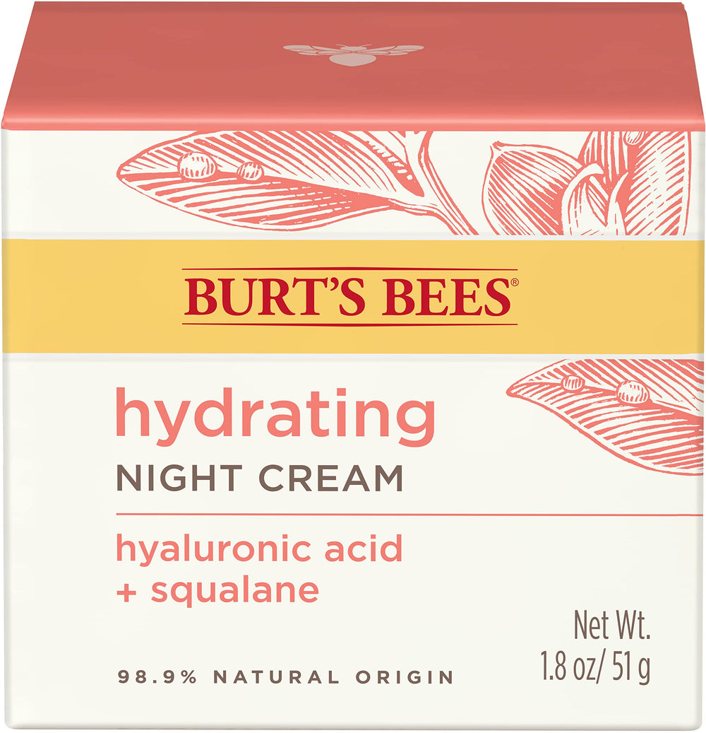 Pot de Burt's Bees Truly Glowing Night Cream ouvert prête à l'emploi.