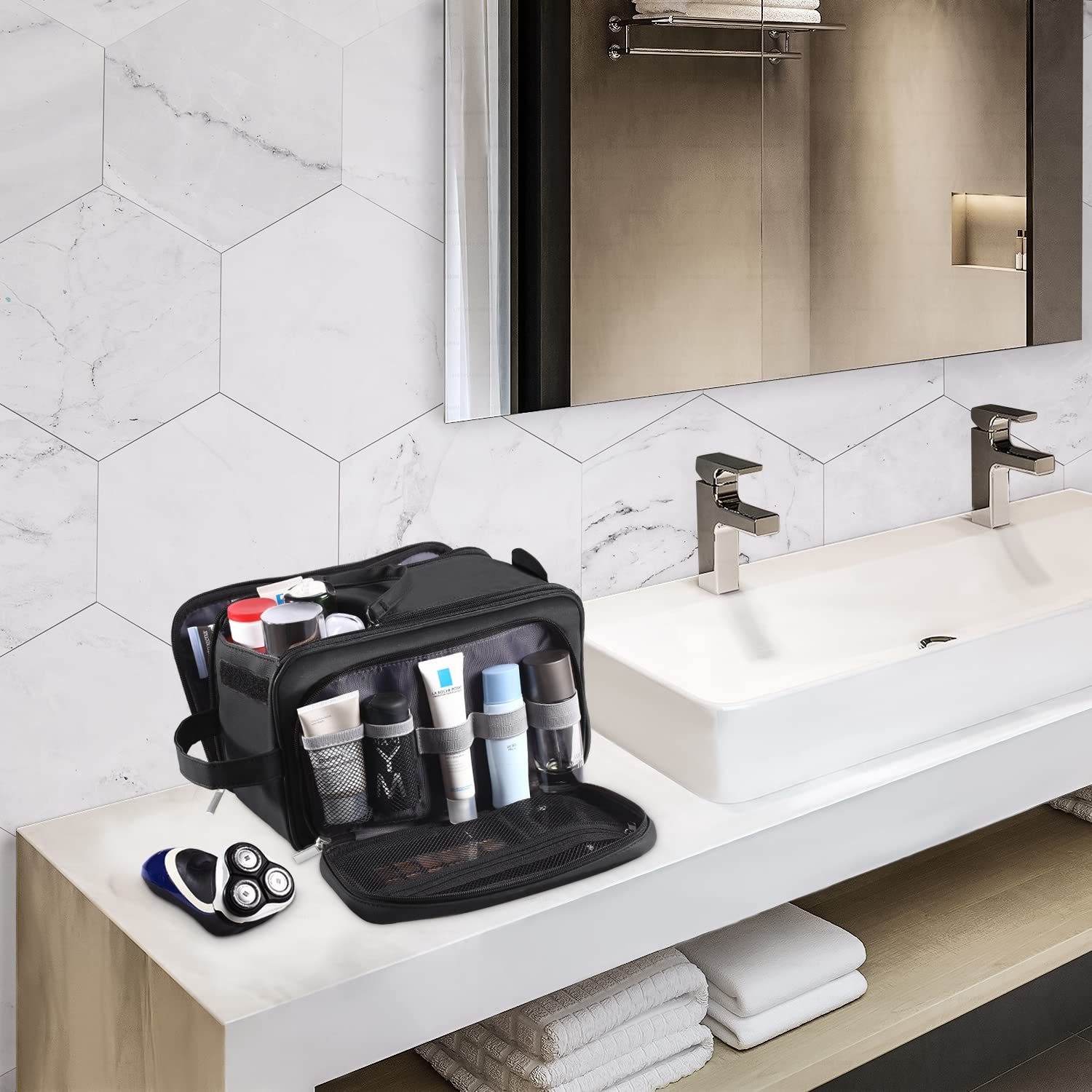 Buruis grande trousse de toilette: grande capacité grâce à des dimensions généreuses